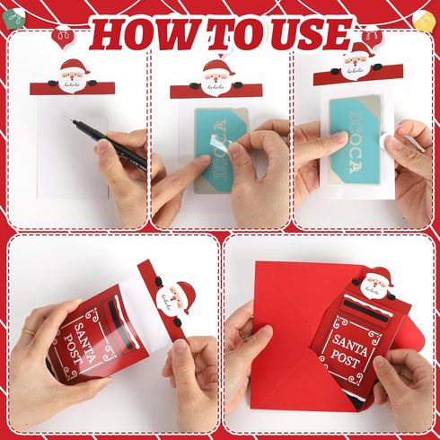 Sereliy 12 Sets Holiday Money Christmas Cards with Envelopes, Christmas Gift Card Holder for Money, Xmas Card Cash
