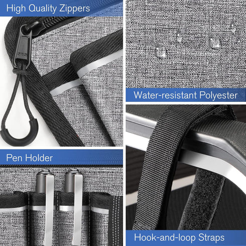FINPAC Wheelchair Side Storage Bag w/Cup Holder, Wheelchair Armrest Accessories Pouch with Pen Slot and Reflective
