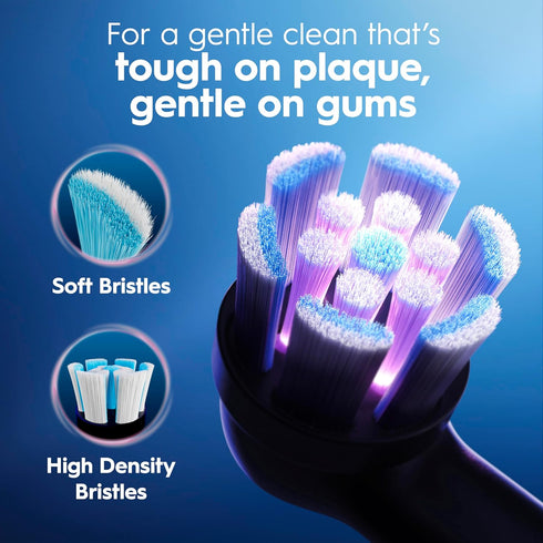 iO2, 3 Oral-B Rechargeable Electric Toothbrush, Cleaning Modes, Automatic Pressure Sensor to Protect Gums, Pure White