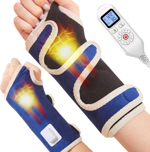 JOBYNA Heating Pad for Wrist Pain - Fast Heat Heated Wrist Wrap with Auto Shut Off, Suitable for Arthritis, Carpal