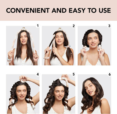 Kitsch Satin Heatless Curling Set - Overnight Hair Curlers and Rollers for No-Heat Soft Curls, Sunset