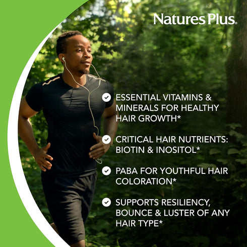 Natures Plus Ultra Hair - 120 Sustained Release Mini Tablets, Pack of 2 for Healthy Hair Growth