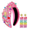 Teacher Headbands for Women, Beaded Pencil Knotted Headband with Crystal Rhinestones for Appreciation Gifts