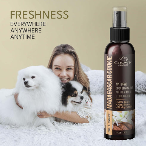 Air Freshener Spray for Home, Natural Vanilla & Cinnamon Oil, Non-Toxic Deodorizer for Home, 4 Oz