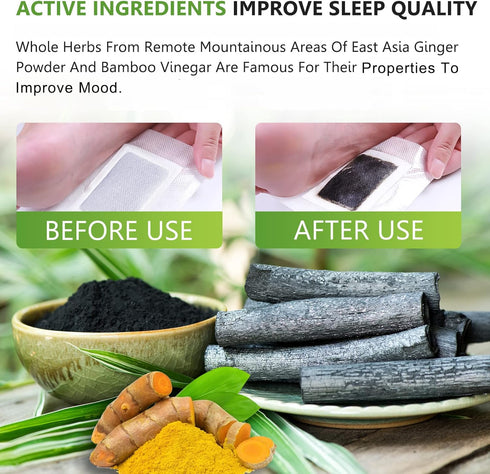 Sea-Maid (30 Foot Pads PCS), Deep Cleansing Foot Patches with Bamboo Vinegar and Ginger Powder, Relieve Stress, Improve