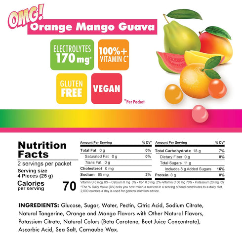 Bonk Breaker Energy Chews with Electrolytes | Orange Mango Guava | 10 Pack, Amazing Energy Gummies, Electrolyte Chews