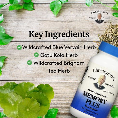 Dr. Christopher's Memory Plus Herbal Blend - Brain Supplements for Memory and Focus