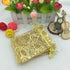 100pcs Sheer Organza Favor Bags, Rattan Print Gift Bags for Wedding Baby Shower, 3x4 inch, Gold