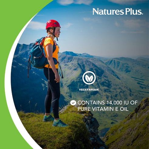 Natures Plus Vitamin E Oil - 14,000 IU, .5 fl oz - Moisturizes Skin, Reduces Brown Spots, Vegan