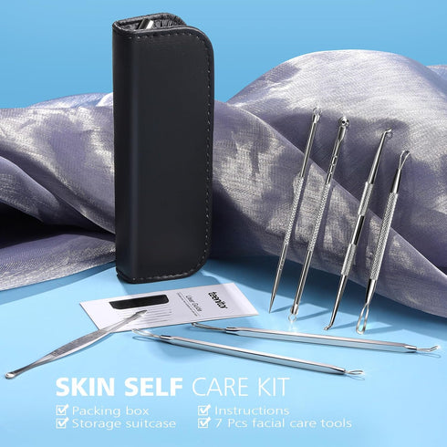 Teenitor 7 in 1 Pimple Popper Tool Kit, Blackhead Remover, Pimple Extractor, Comedone Extractor for Face