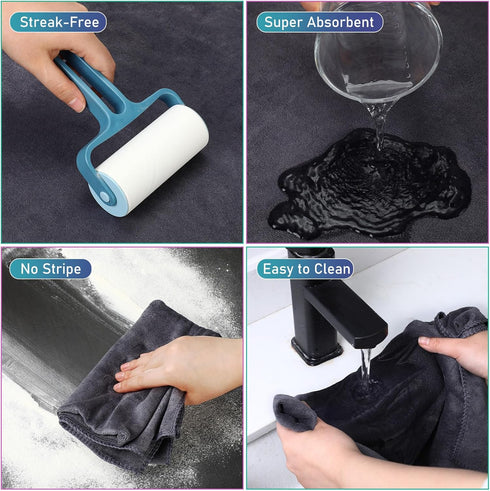 6 Pcs Extra Large Microfiber Cleaning Cloth (30" x 20") - Washable, Reusable, Streak Free, Lint Free for Home & Office