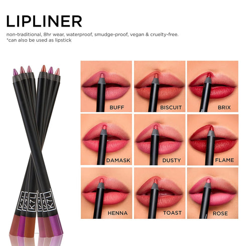 K7L Dark Red Lip Crayon (Vegan) - Waterproof and Smudge-Proof Cosmetics