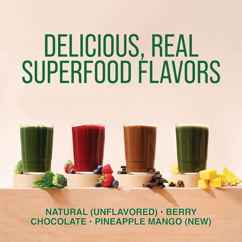 COUNTRY FARMS Super Greens Natural Flavor, 50 Organic Super Foods, 60 Servings Drink Mix with Fiber and Probiotics