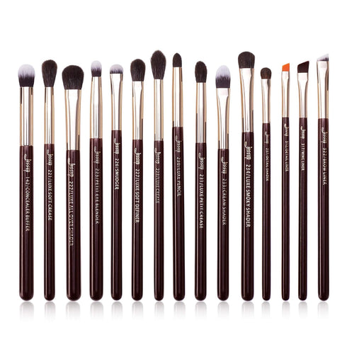 Jessup Professional Eye Makeup Brushes Set - 15pcs for Eyeshadow, Blending, and Eyeliner