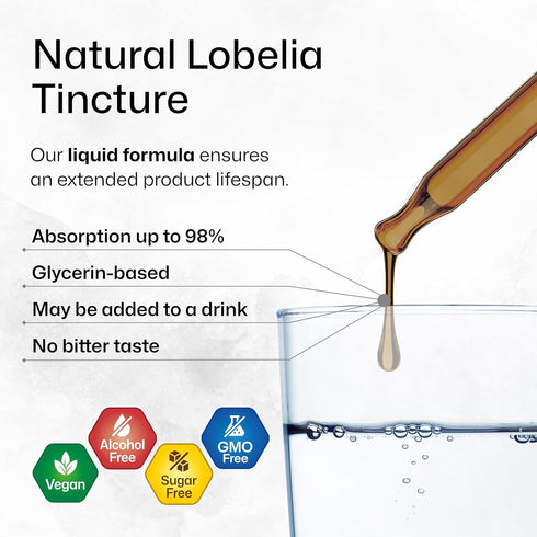 BIO KRAUTER Lobelia Tincture - Vegan Alcohol & Sugar Free Respiratory Support Supplement - 4 Fl.Oz.