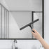 HIWARE All-Purpose Shower Squeegee, Black Stainless Steel, for Shower Doors, Bathroom, Window, and Car Glass - 12 Inches