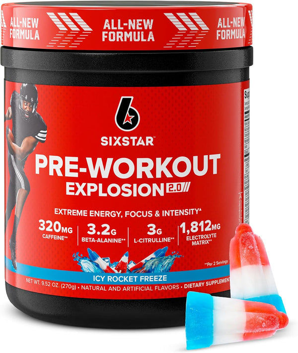 Six Star Pre-Workout Powder for Men & Women - ICY Rocket Freeze (30 Servings)