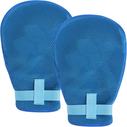 NIMBLOOM 2 6.7x10.6 Pcs Restraint Gloves, Elderly Anti-Scratch Mitts with Zipper Opening, Extended Straps, Finger