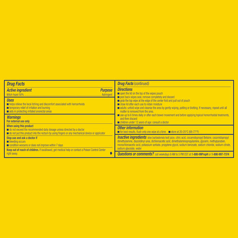 Preparation H Hemorrhoid Flushable Wipes with Witch Hazel for Skin Irritation Relief, 48 Count