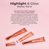 MCoBeauty Highlight & Glow Beauty Wand, Peach Glow, Luminous Highlight for Radiant Skin, Vegan, Cruelty Free
