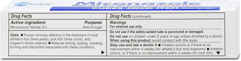 Miconazole Globe Nitrate 2% Cream, 1 oz, Cures Athletes Foot, Jock Itch, Ringworm (3 Pack)