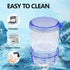 No Leak Partial Denture Case, Retainer Bath Box with Strainer Basket and Brush, Transparent Blue for False Teeth