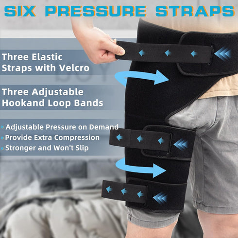 Adjustable Hip & Thigh Brace for Sciatica Pain Relief - Medical Compression Sleeve Stabilizer for Men and Women with