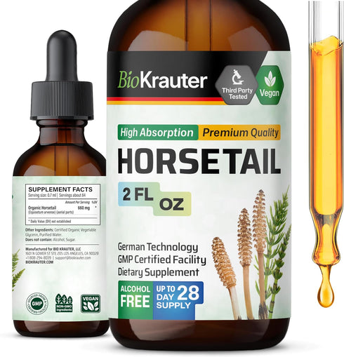 Horsetail Tincture, Organic Horsetail Herb for Hair Growth, 2 Fl.Oz. Pure Ingredients Liquid Extract