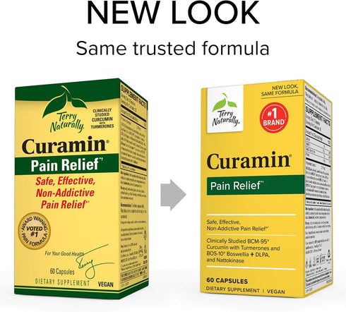 Terry Naturally Curamin Curcumin Supplement, 60 Capsules for Circulation & Endorphin Support