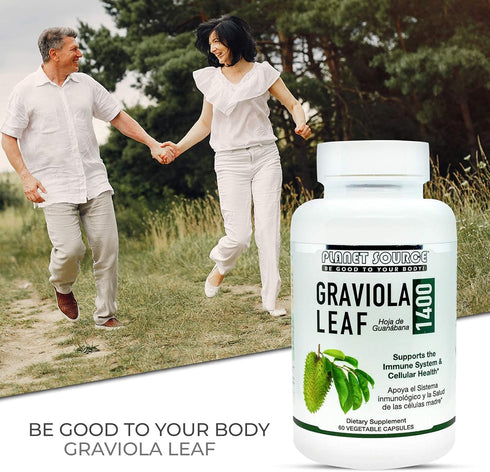 Planet Source Immune Inflammation Immune 60 1400mg Graviola Leaf - Annona Muritcata Soursop - Boost and a Healthy