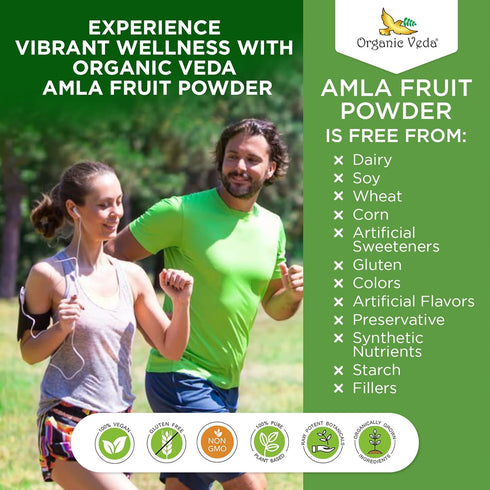 Organic Veda Amla Powder - 7oz - 100% Pure Amla Fruit Powder for Immune, Digestive & Skin Health