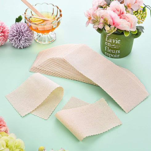 Maitys 100 Pieces Body and Facial Muslin Strips for Hair Removal, Natural Muslin Epilating Strips, 2.8 x 7.9 Inches