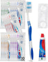 Urban Essentials Bulk Travel Toothbrush Kit - Toothbrush, Cap, Toothpaste, Floss Picks, TSA Approved (10)