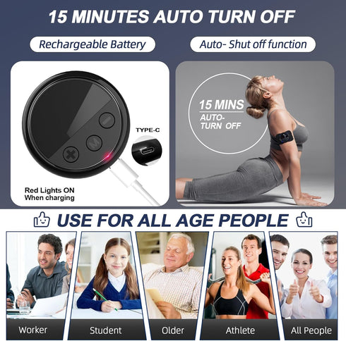 TADOUNE Intelligent Wireless TENS Unit Muscle Stimulator TENS & EMS Device, Electronic Pulse Rechargeable Deep Tissue
