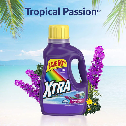 Xtra 75oz Liquid Laundry Detergent, Tropical Passion