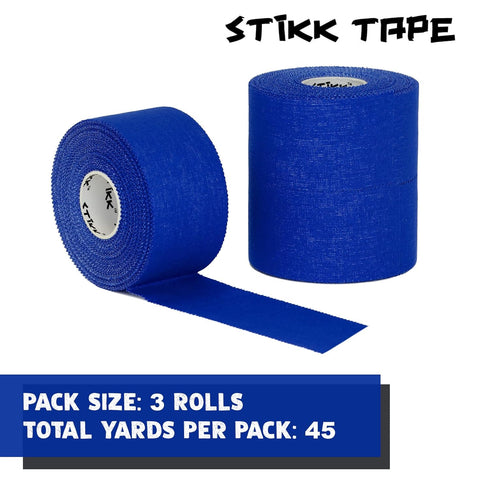 STIKK Athletic Tape - 3pk Blue, 1.5 Inch x 15 Yards for Muscle Support, Training Supplies