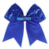 Jumbo Glitter Cheer Bow Clip, 7 Inch Large Sequin Hair Bow with Tails for Girls Teen Softball Cheerleader Outfit