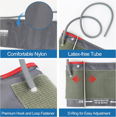 Full-Size Blood Pressure Replacement Cuffs - 5.9-9.5 & 9-21 Inches, Compatible with Omron and Other Brands (Cuffs Only)