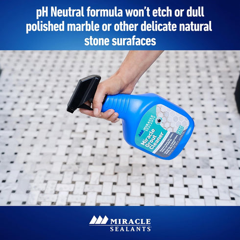 Miracle Sealants Heavy Duty Miracle Grout Cleaner Spray for Natural Stone, Marble, Tile & Grout, Quart