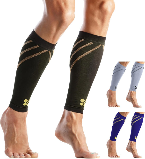 Calf Compression Sleeve - Leg Compression Sleeves for Shin Splints & Varicose Veins, 20-30mmHg - XL for Women & Men