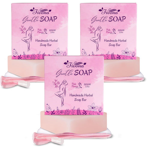 FIVONA Pink Yoni Soap Bar Set of 3 - Gentle Feminine Wash