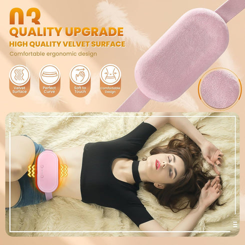 PVOGRT 4 4 Portable Electric Heating Pad for Period Cramps, Menstrual Heating Pads with Heat Levels and Vibrating Modes