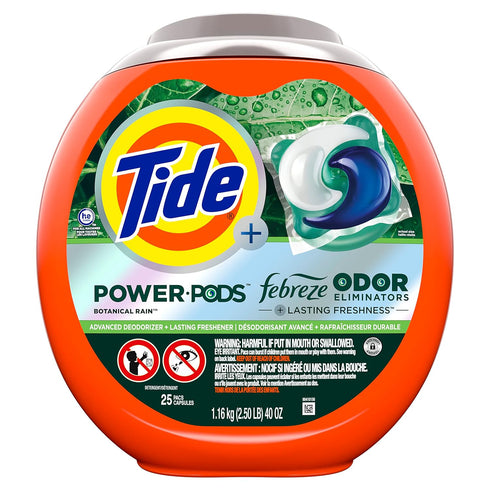 Tide Power Pods Laundry Detergent Pacs with Febreze, Botanical Rain Scent, Febreze