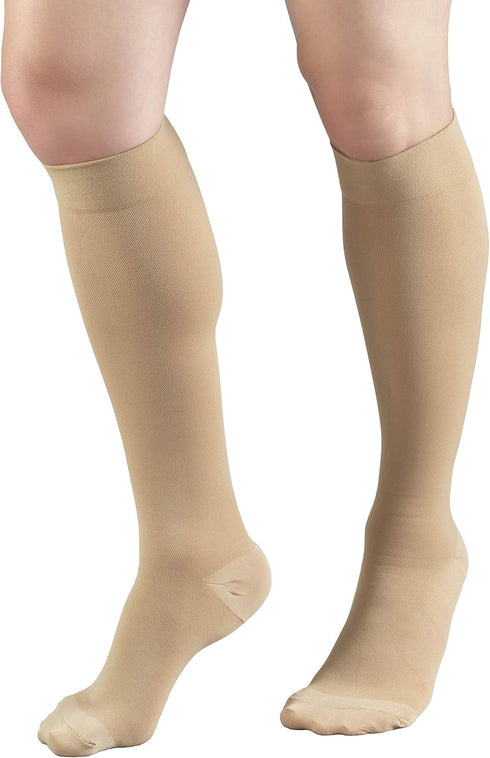 Truform HMNA 9808 Compression Stockings, Regular 15-20 mmHg, Below Knee, Closed Toe, Beige, Large (Size C)