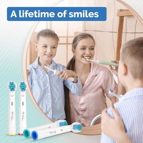 Replacement Toothbrush Heads for Oral B Braun - 16 Pack Milos Electric Deep Clean Brush Heads Compatible with Oral-B
