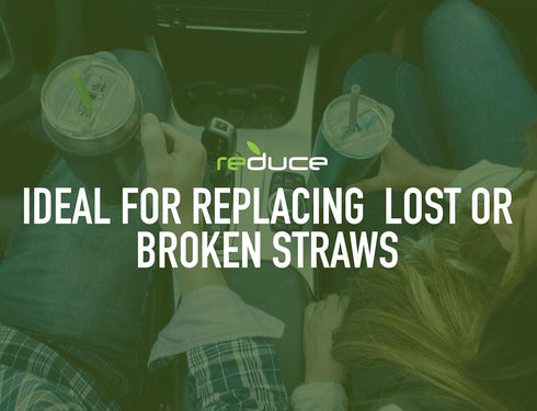 Reduce Reusable Hard Plastic Straws - 4 Pack, BPA-Free, Dishwasher Safe, Fits 20-50 oz Tumbler Mugs