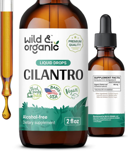 Cilantro Tincture - 2 oz Detox Cleanse with Organic Cilantro, Vegan, Alcohol-Free Drops