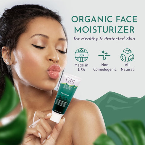 Plant-based Daily Organic Moisturizer for Women, Men | Microbiome Friendly Face and Body Lotion | Ayurvedic, Vegan, pH-Balanced Non-Greasy All Natural Facial Skincare, Day Cream
