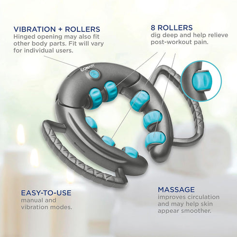 Conair Calf & Leg Massager, Vibration and Rollers for Circulation and Pain Relief, Rejuvenating Achy Muscles