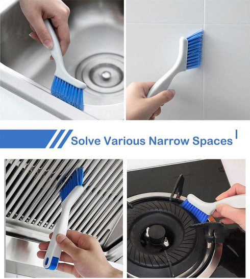 WENSTIER 4 Set PCS Multi Purpose Small Crevice Cleaning Brushes for Tight Narrow Space, Small Scrub Brush for Scrubbing